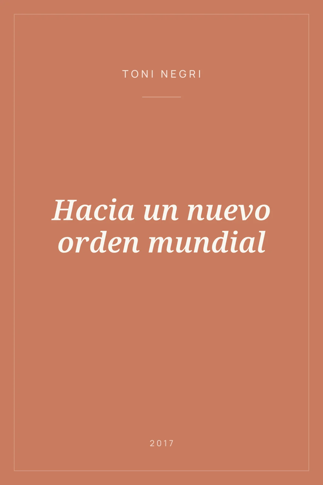 Portada de Hacia un nuevo orden mundial