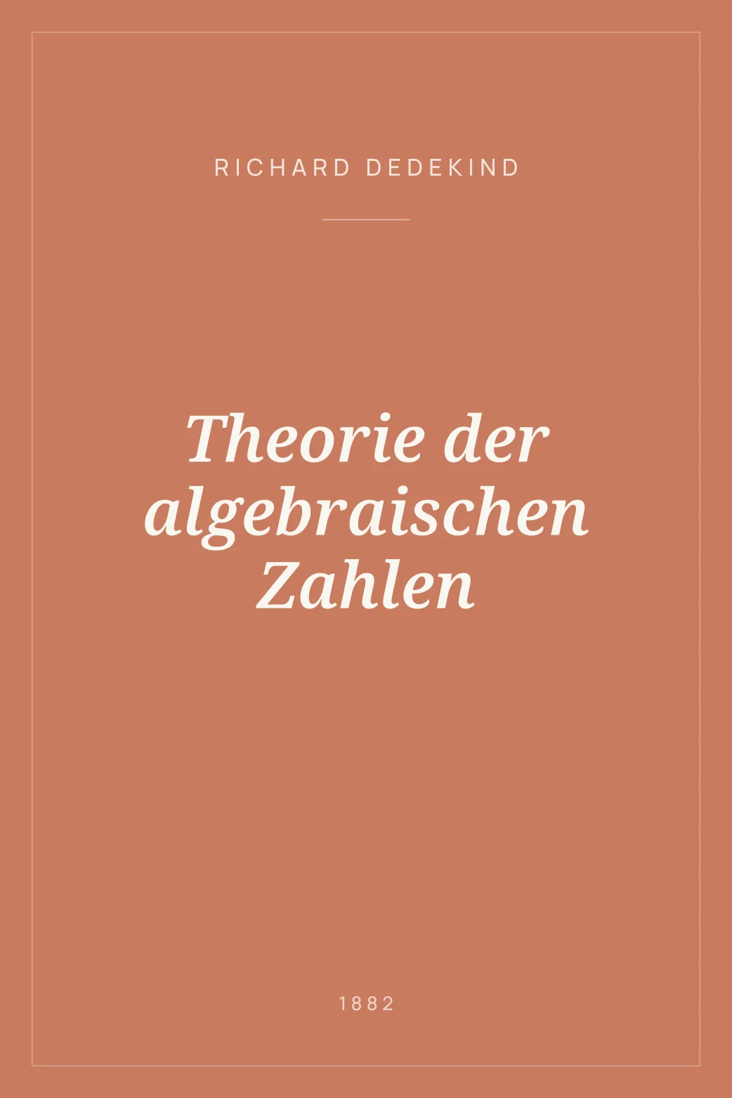 Portada de Theorie der algebraischen Zahlen
