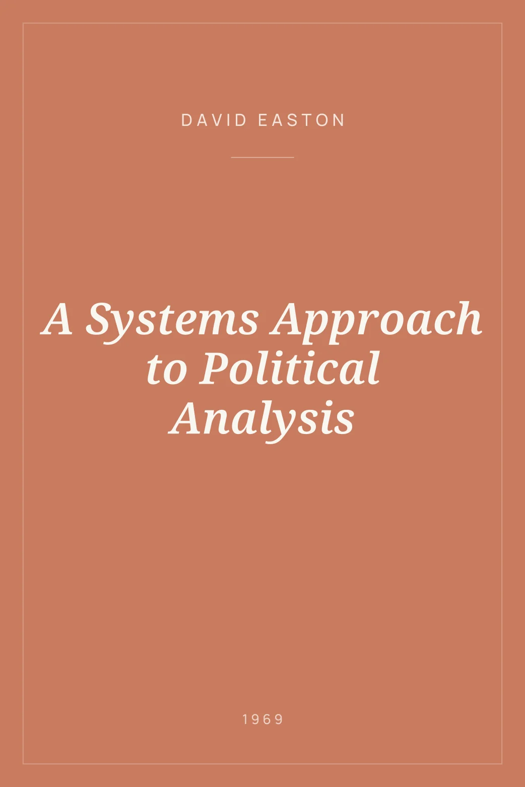 Portada de A Systems Approach to Political Analysis