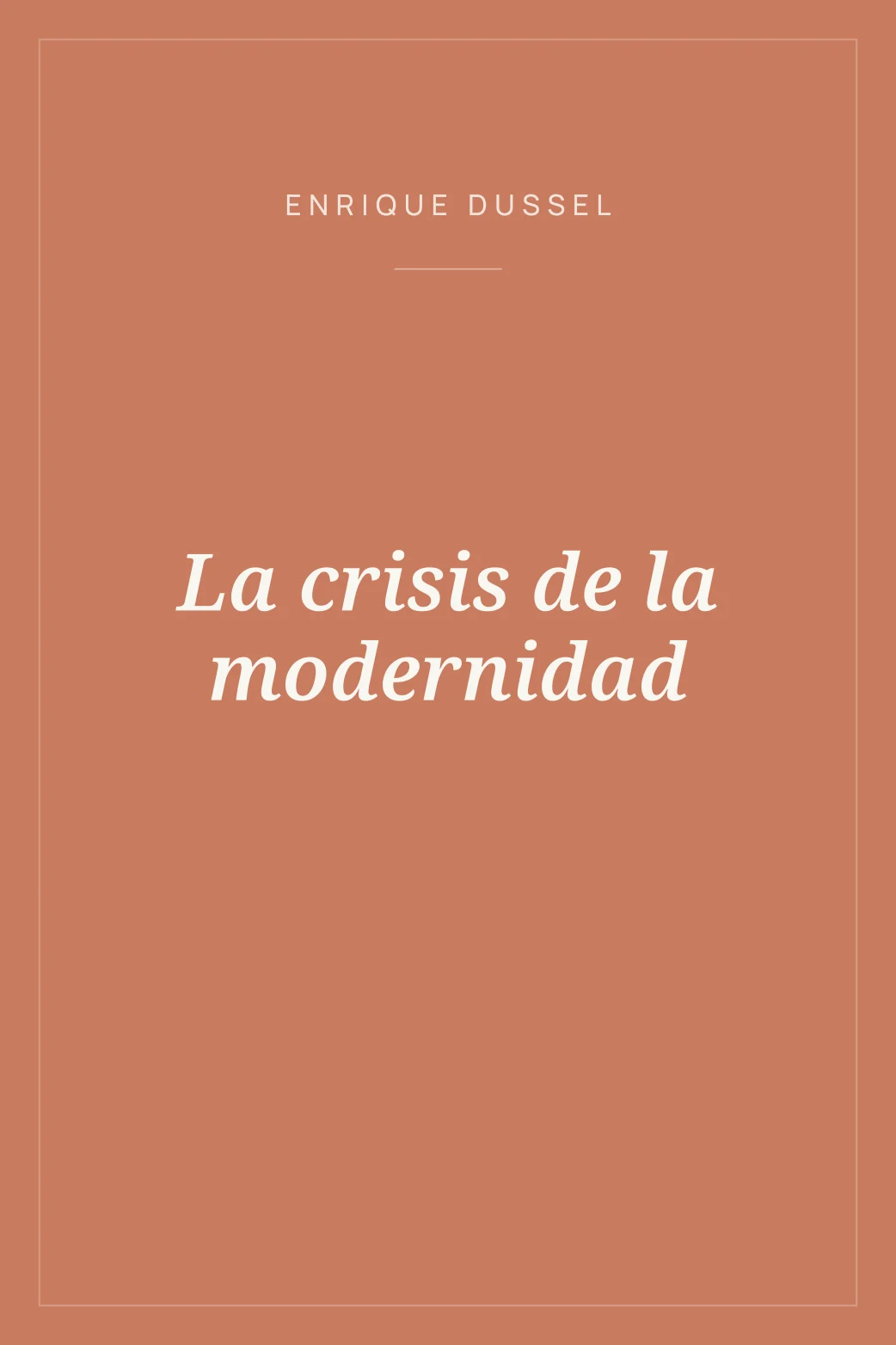 Portada de La crisis de la modernidad
