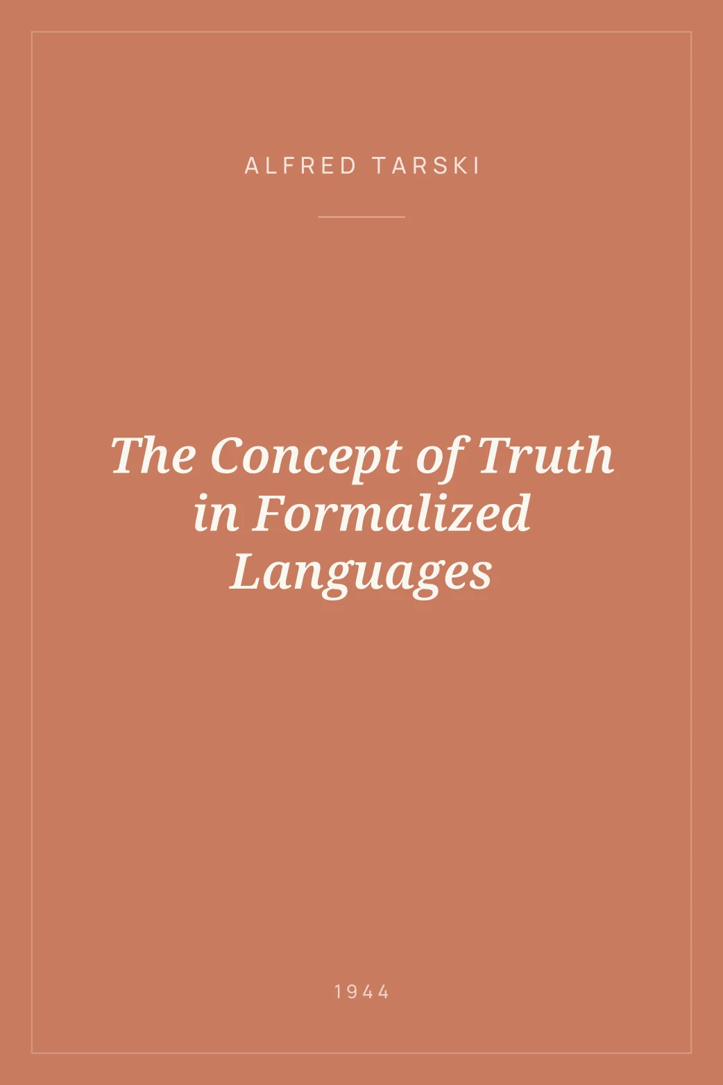 Portada de The Concept of Truth in Formalized Languages