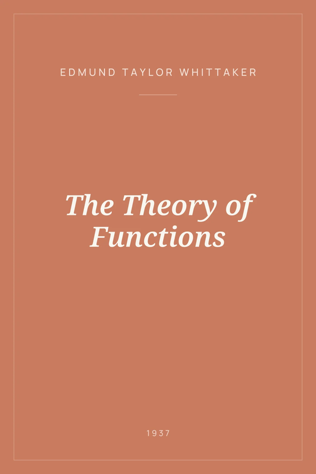 Portada de The Theory of Functions