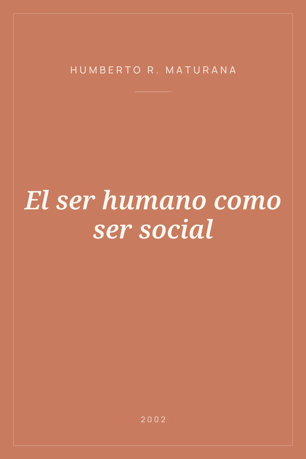 Portada de El ser humano como ser social