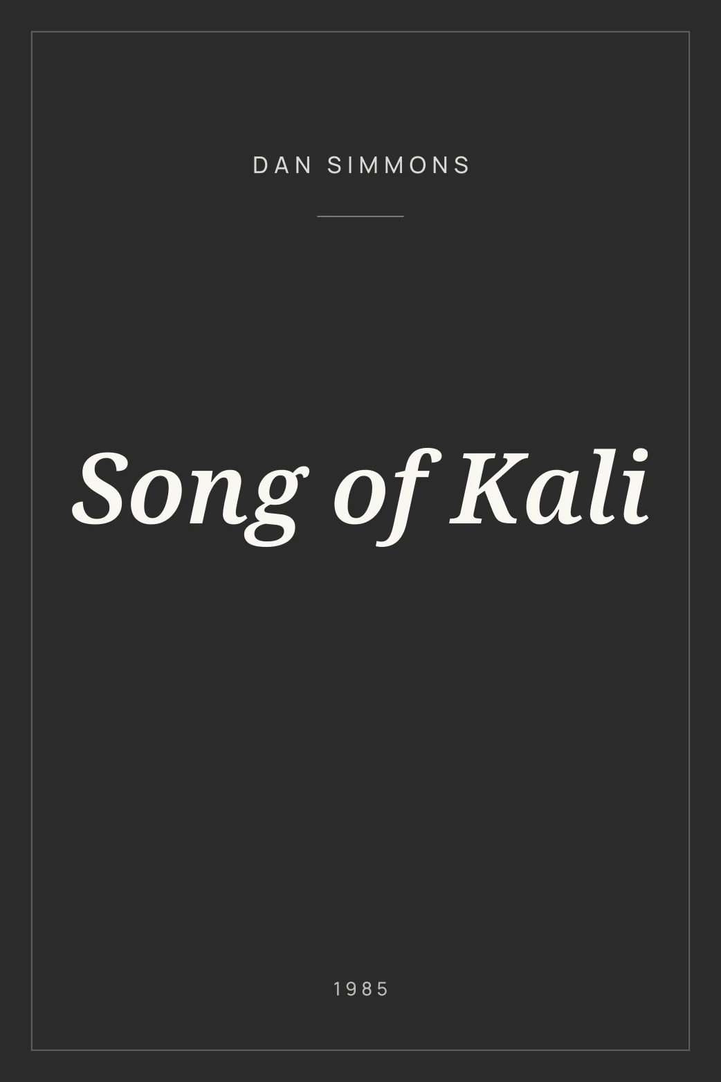Portada de Song of Kali