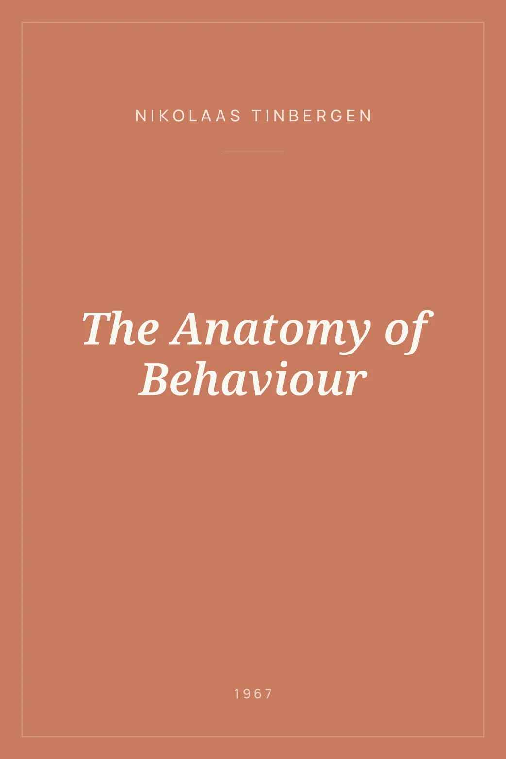 Portada de The Anatomy of Behaviour