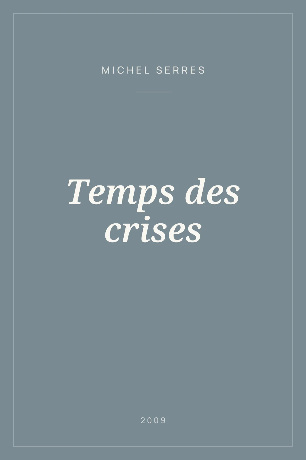 Portada de Temps des crises