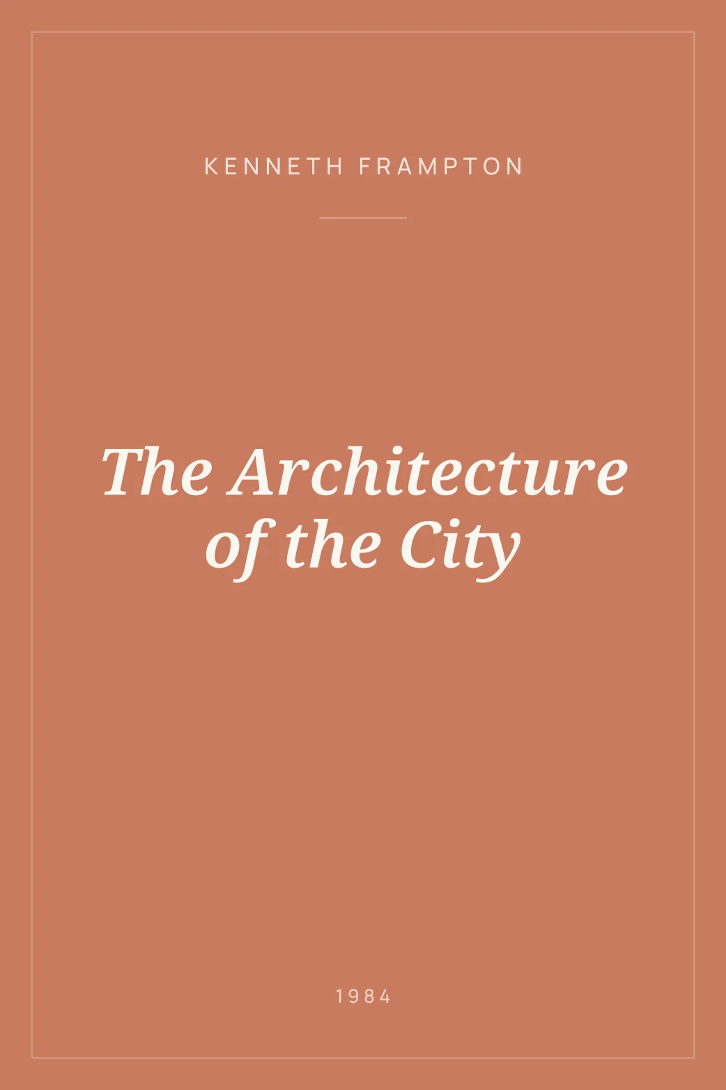 Portada de The Architecture of the City