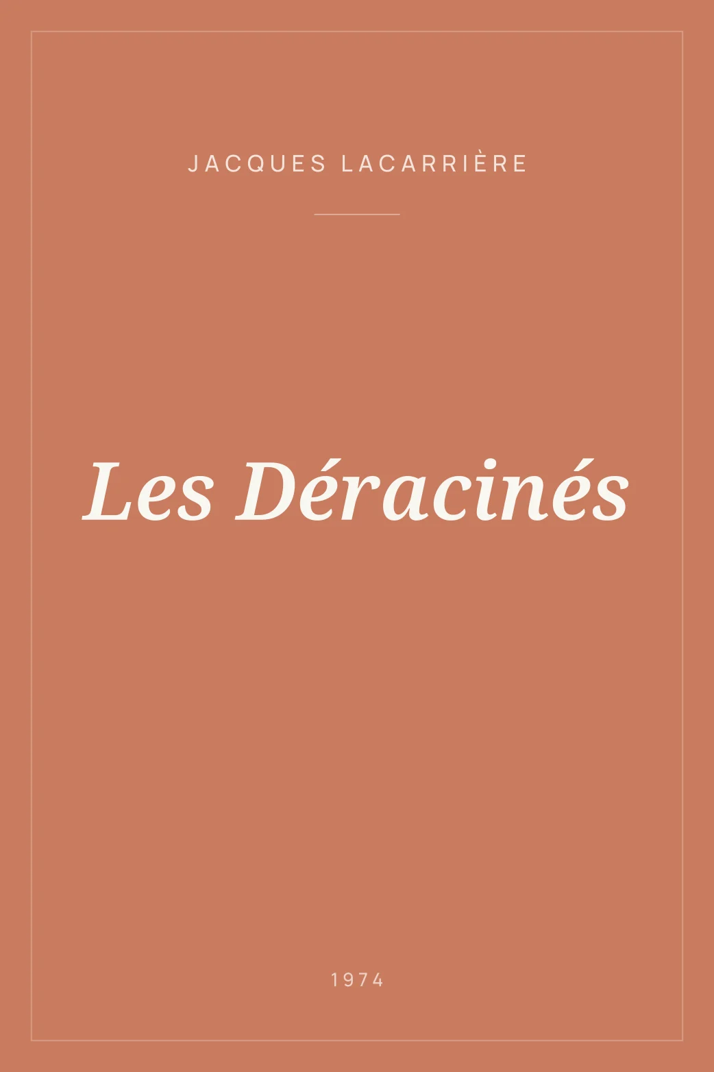 Portada de Les Déracinés