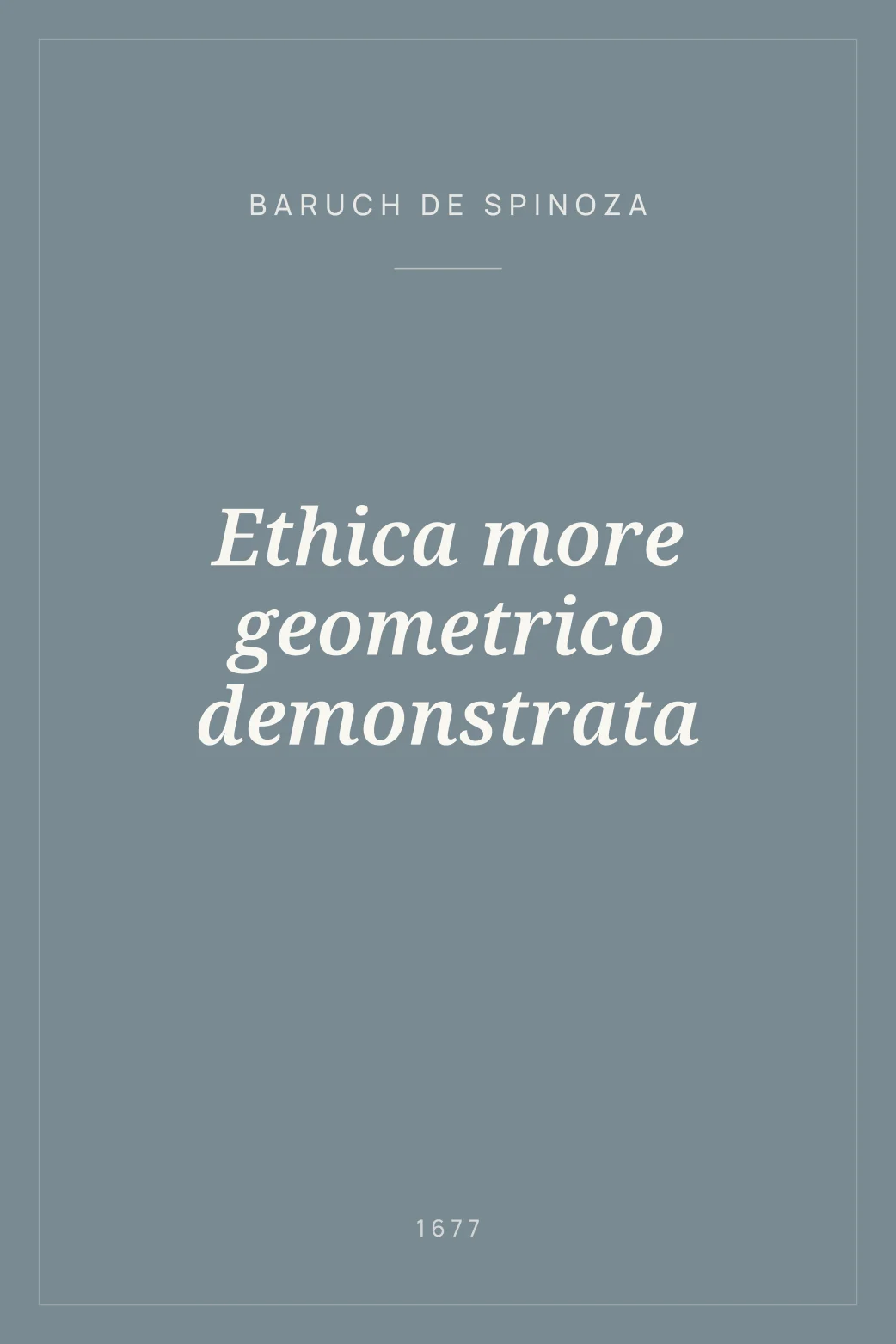 Portada de Ethica more geometrico demonstrata
