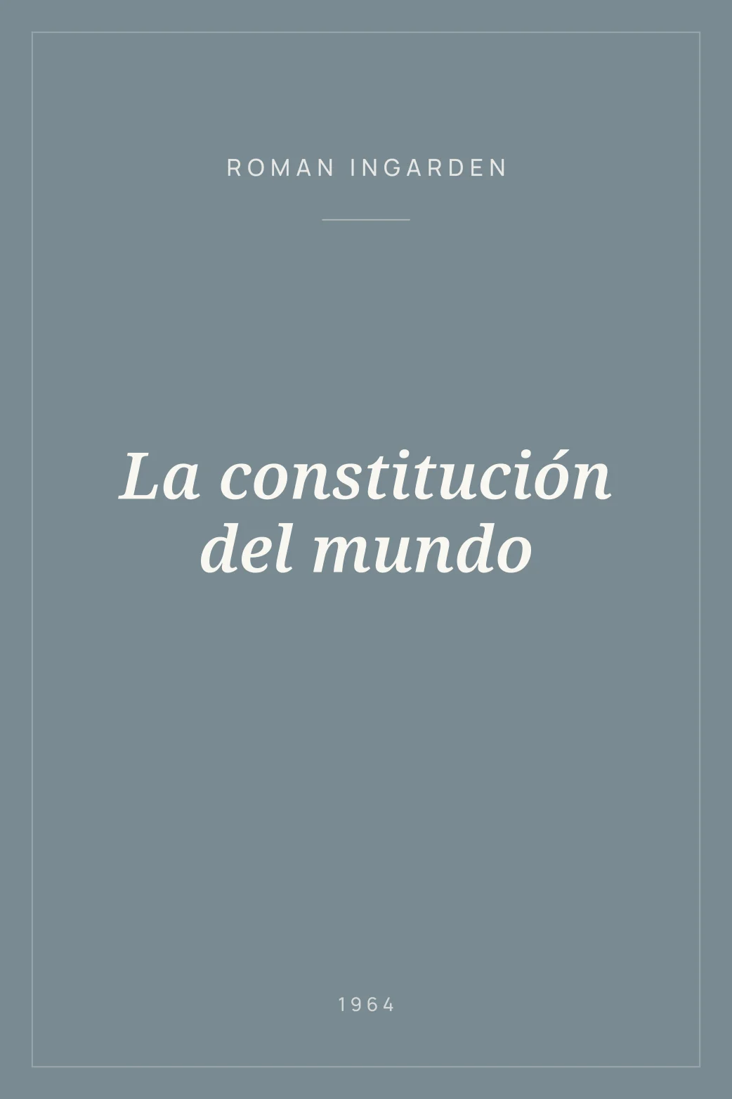 Portada de La constitución del mundo