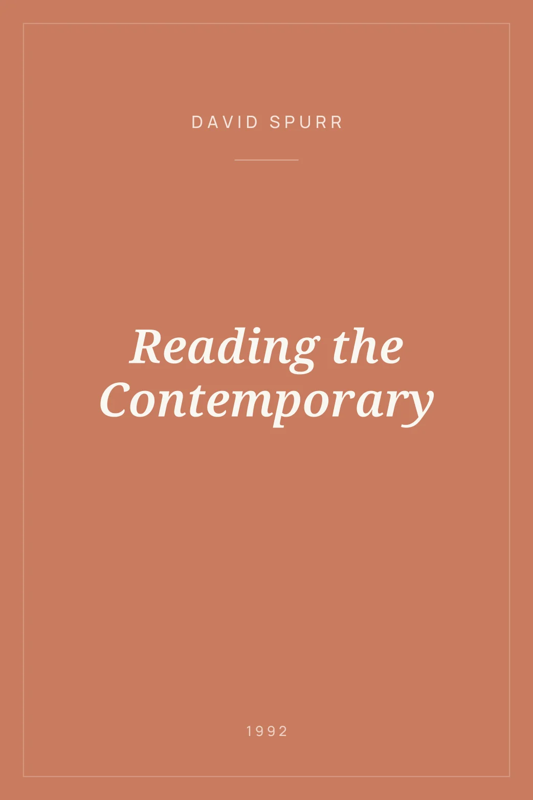 Portada de Reading the Contemporary