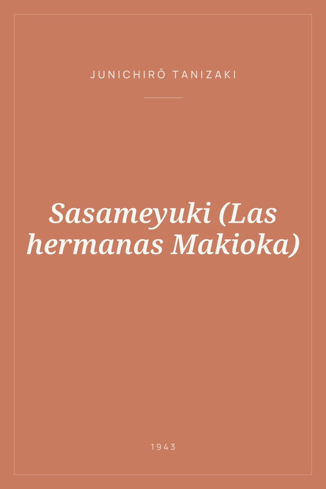 Portada de Sasameyuki (Las hermanas Makioka)
