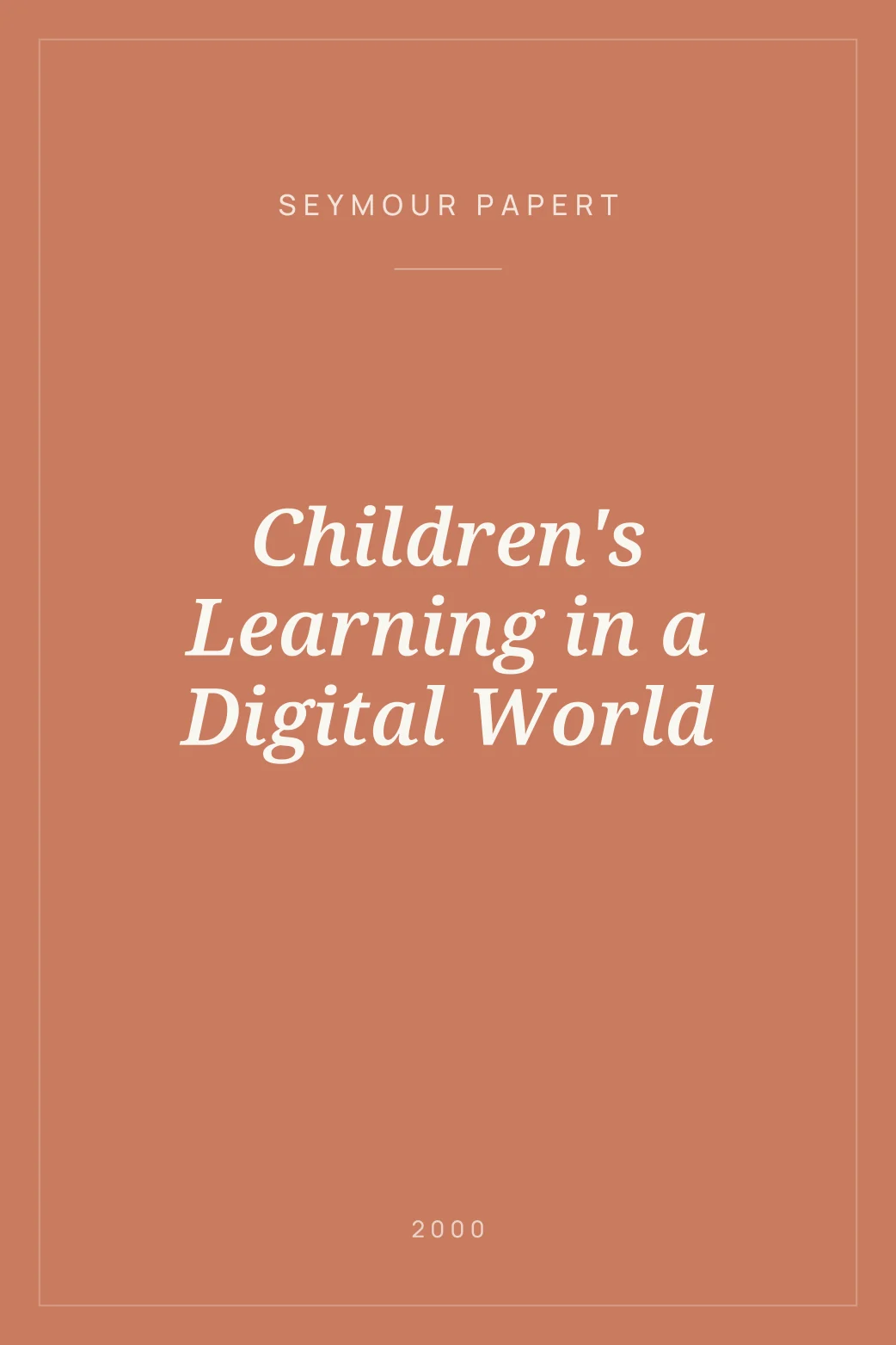 Portada de Children's Learning in a Digital World