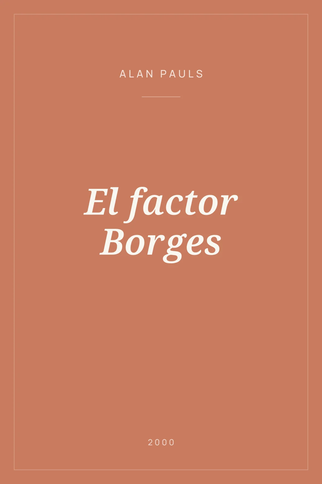 Portada de El factor Borges