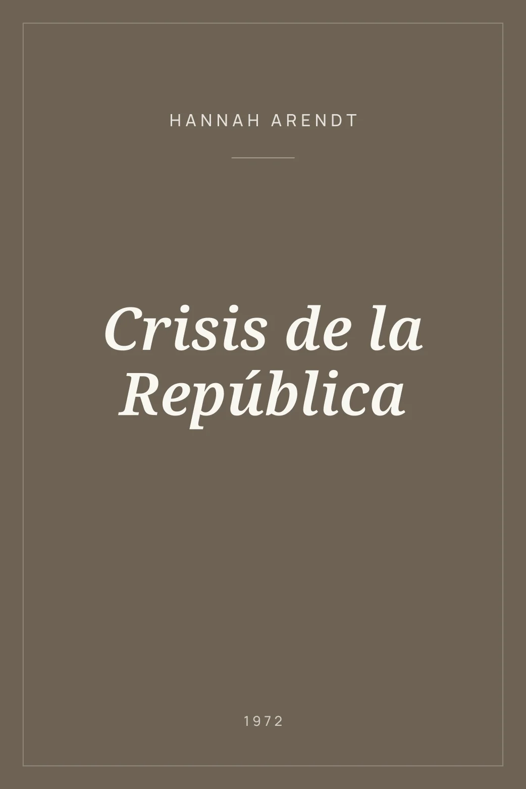 Portada de Crisis de la República