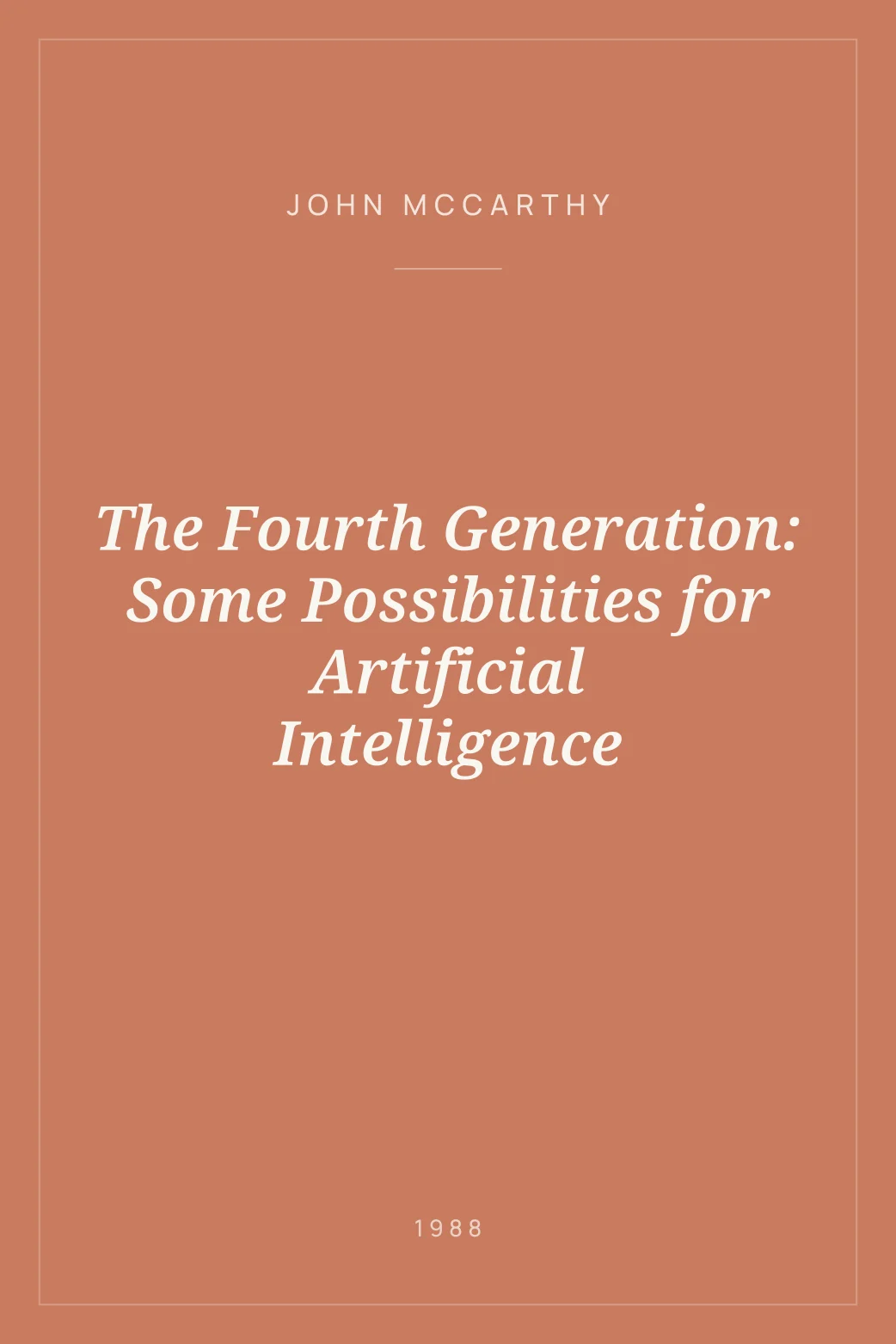 Portada de The Fourth Generation: Some Possibilities for Artificial Intelligence