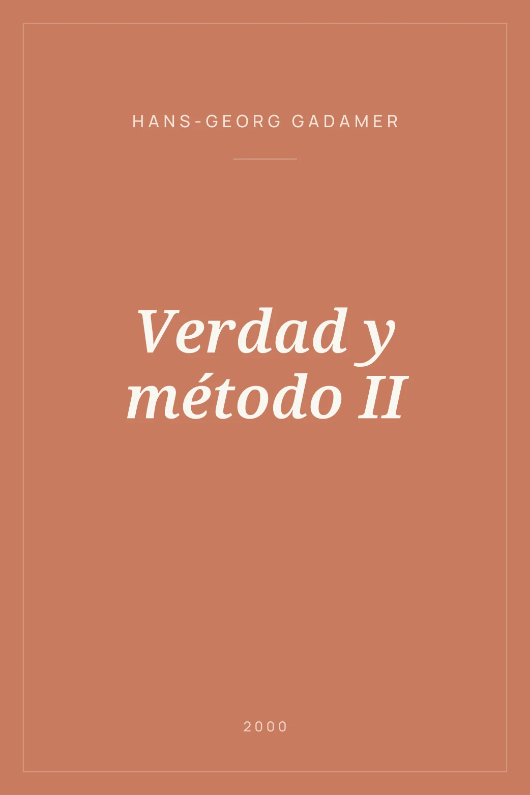 Portada de Verdad y método II