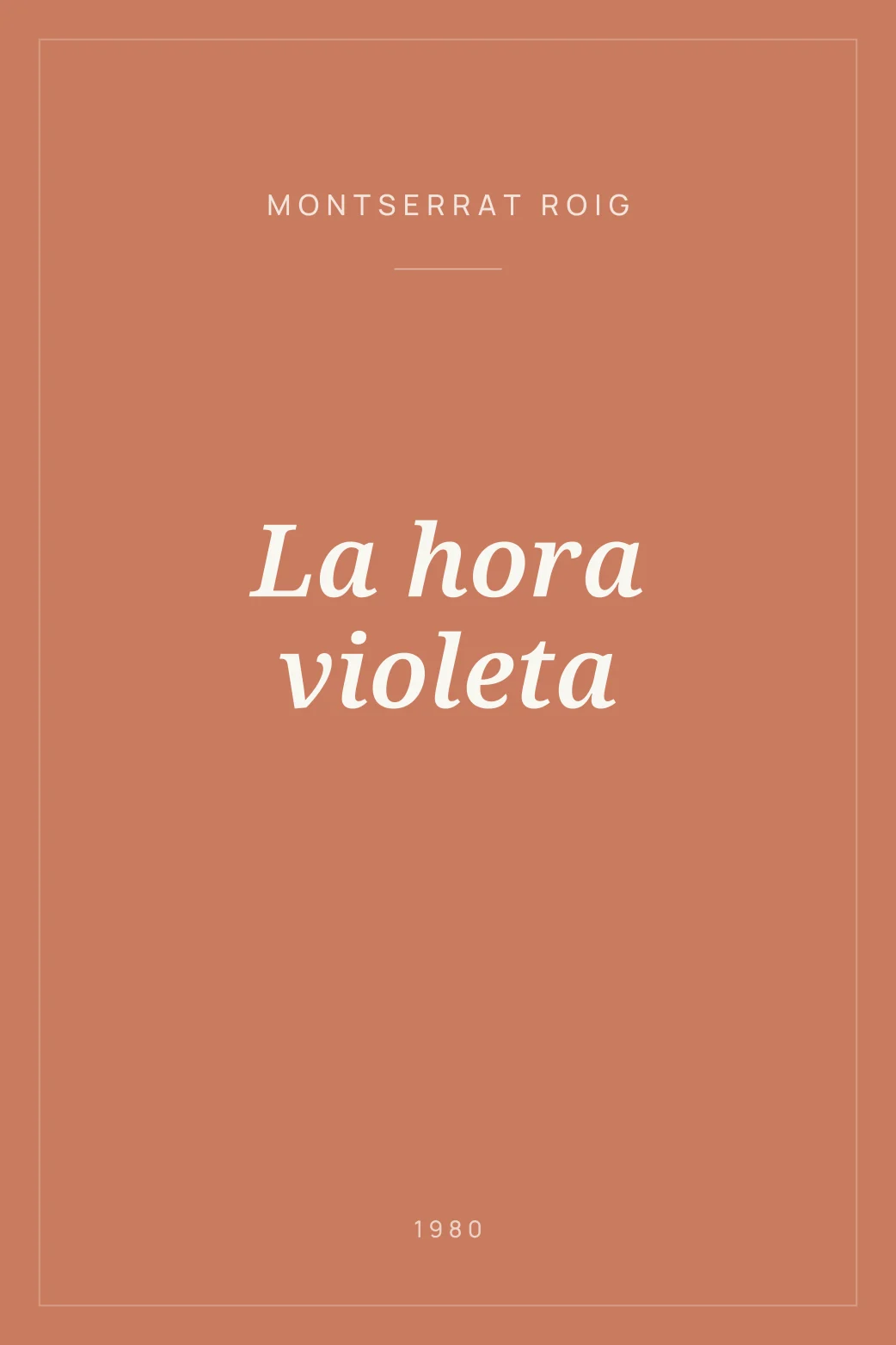 Portada de La hora violeta