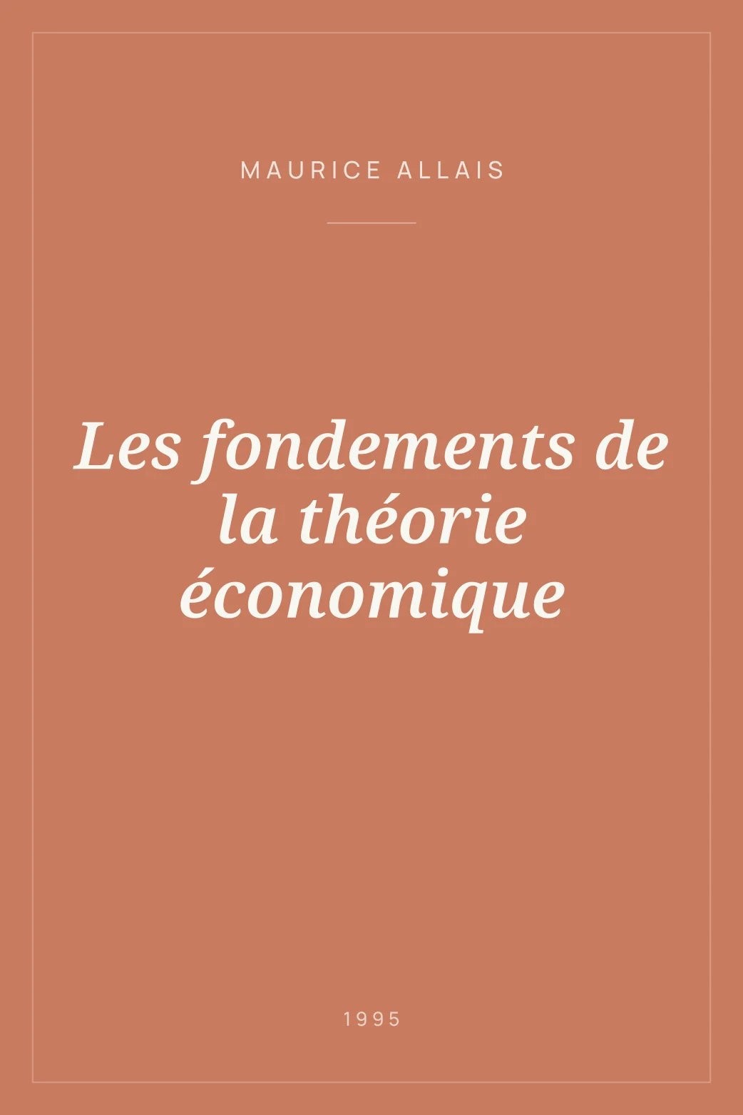 Portada de Les fondements de la théorie économique