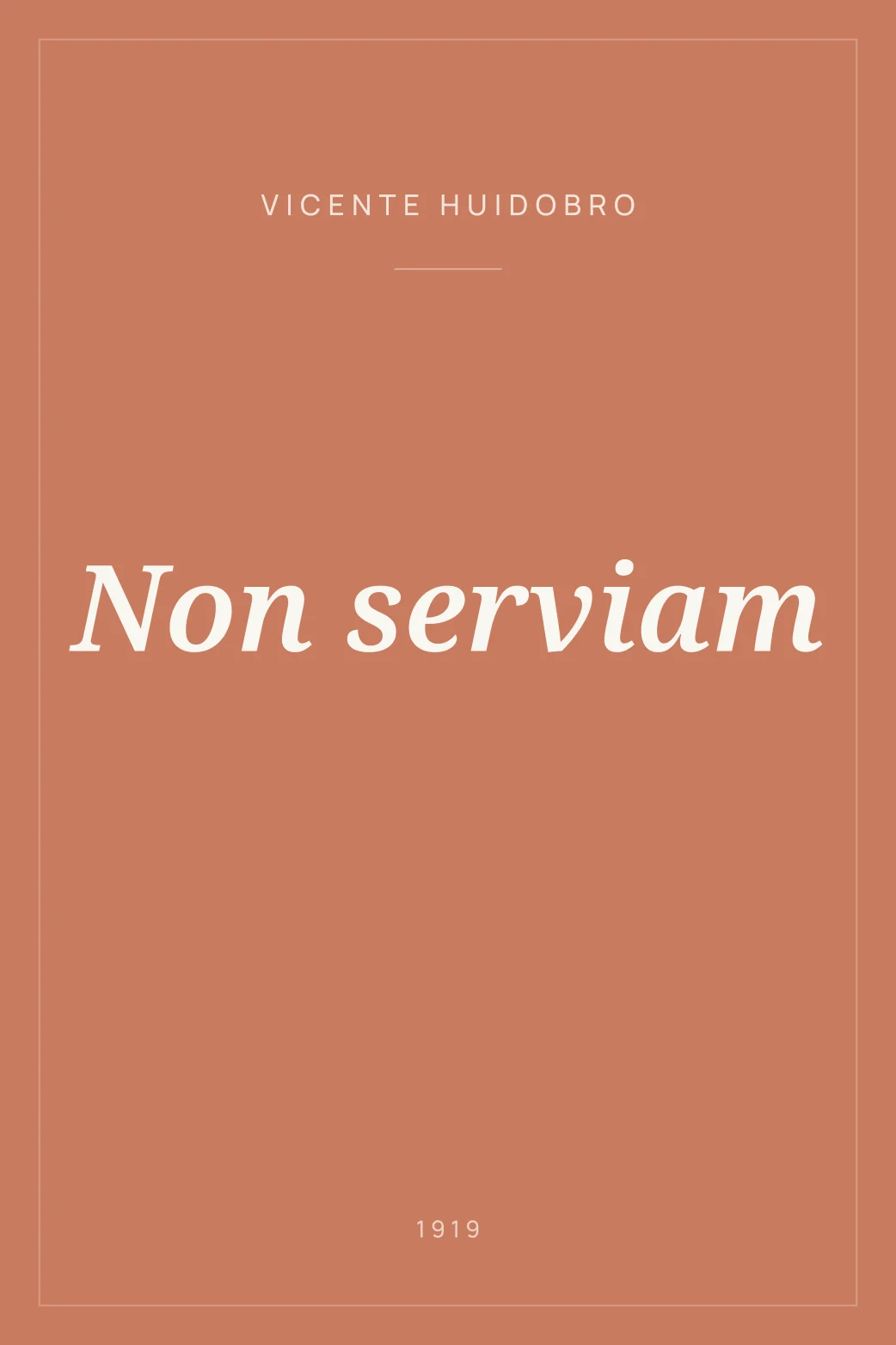 Portada de Non serviam