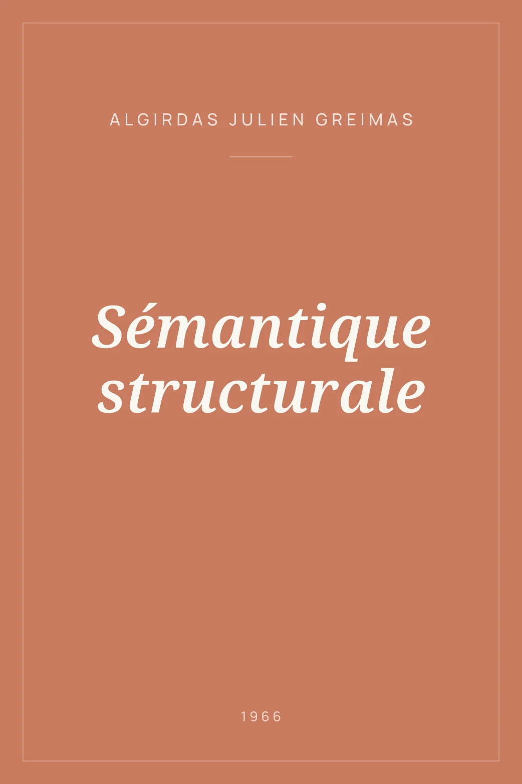 Portada de Sémantique structurale