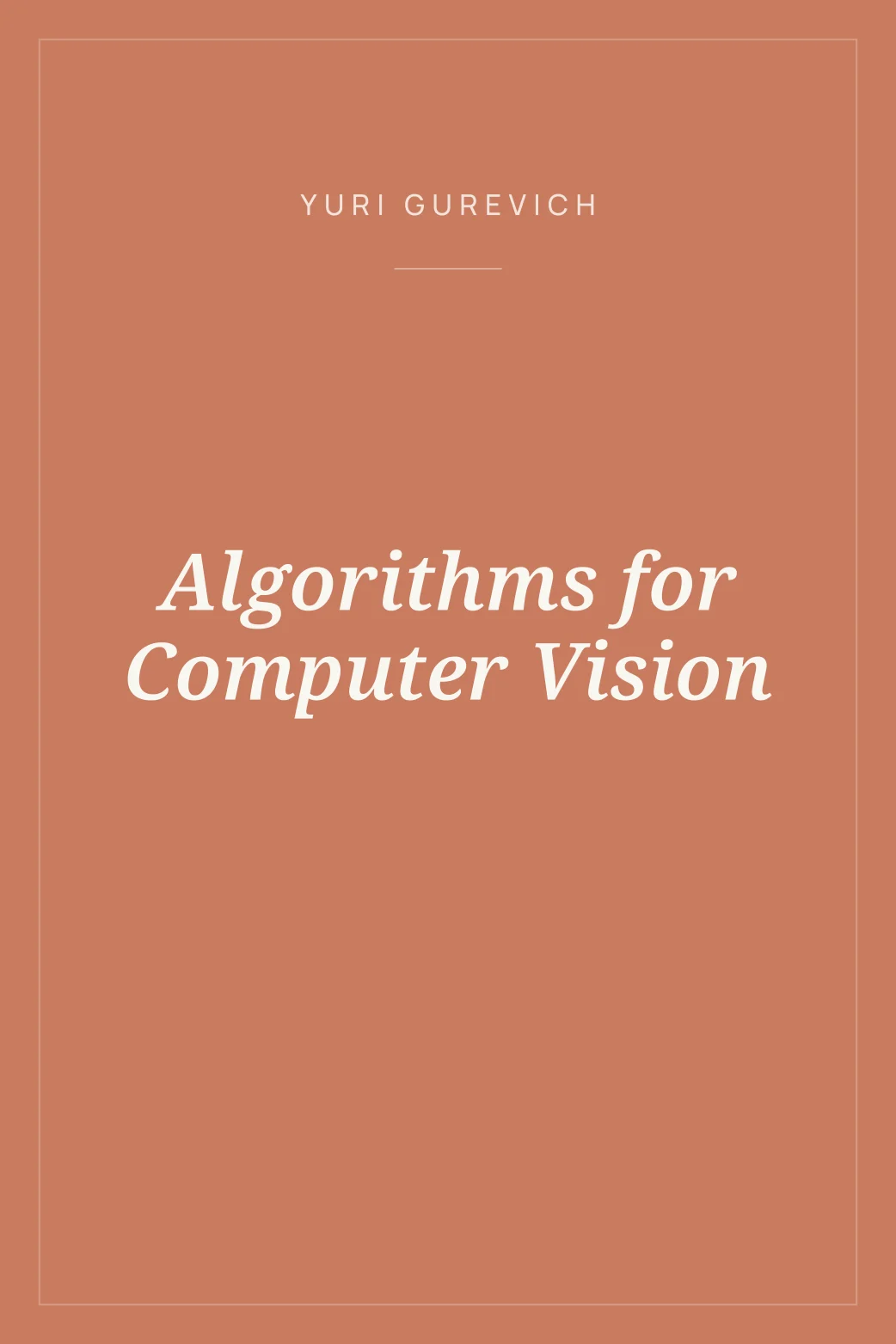 Portada de Algorithms for Computer Vision