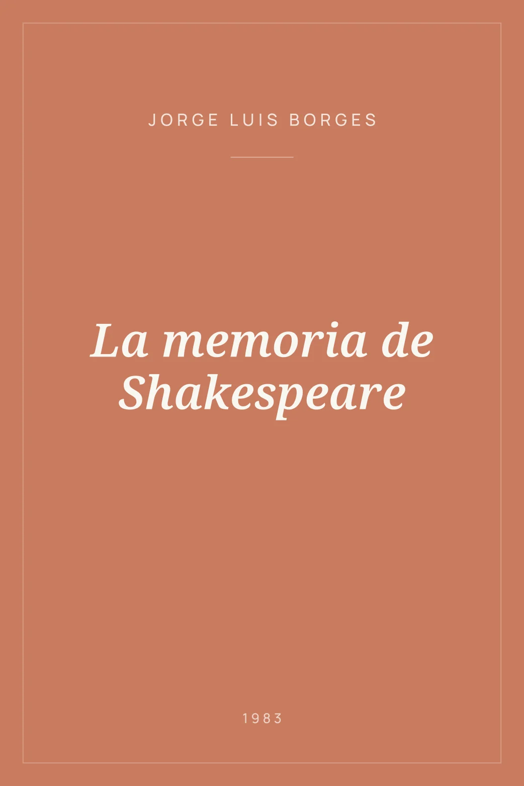 Portada de La memoria de Shakespeare