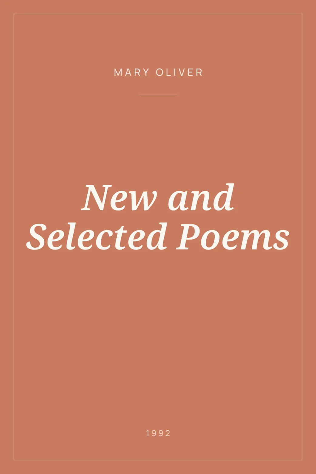 Portada de New and Selected Poems