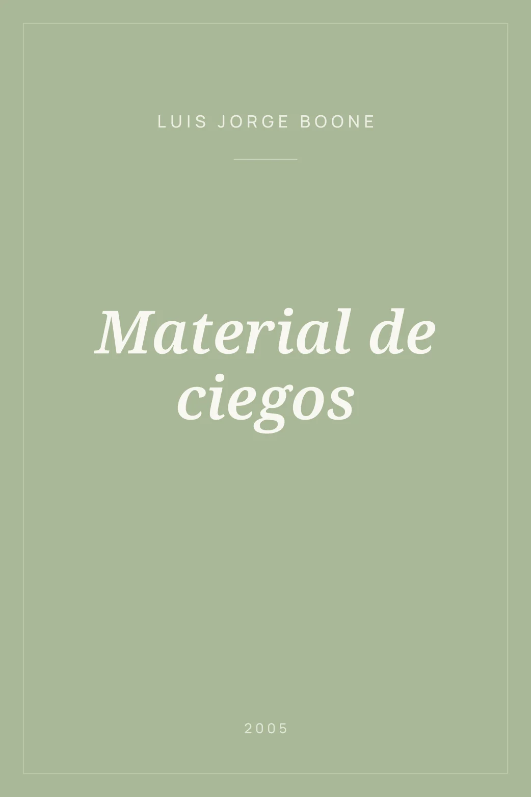 Portada de Material de ciegos