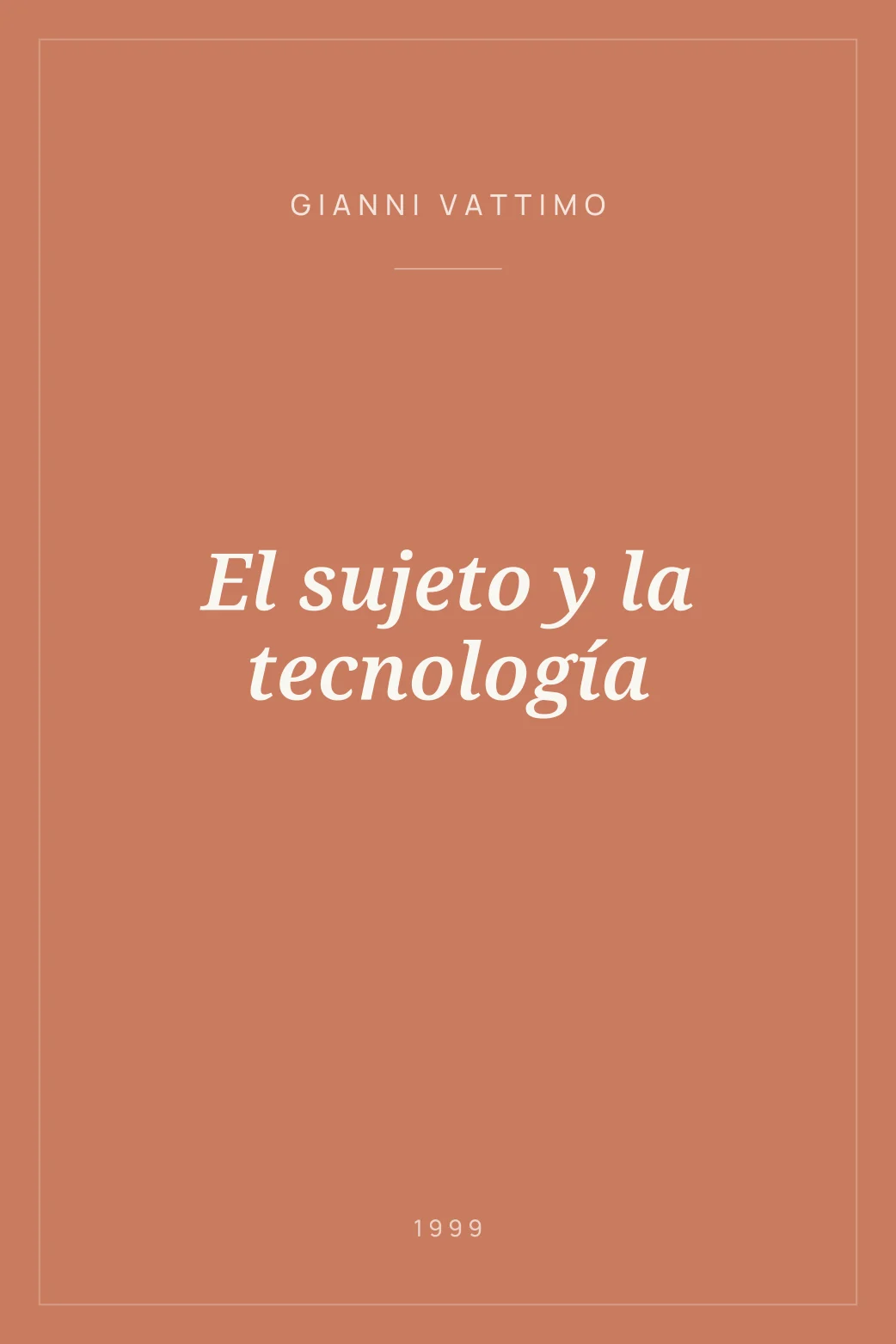 Portada de El sujeto y la tecnología