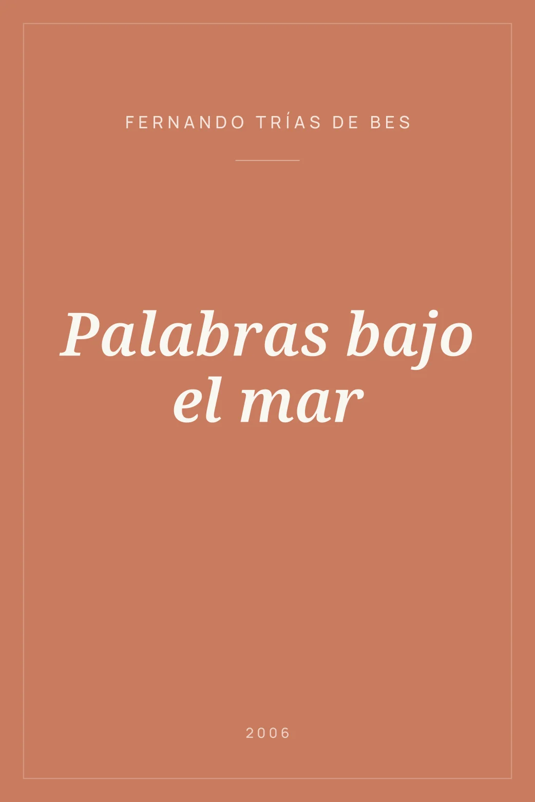 Portada de Palabras bajo el mar