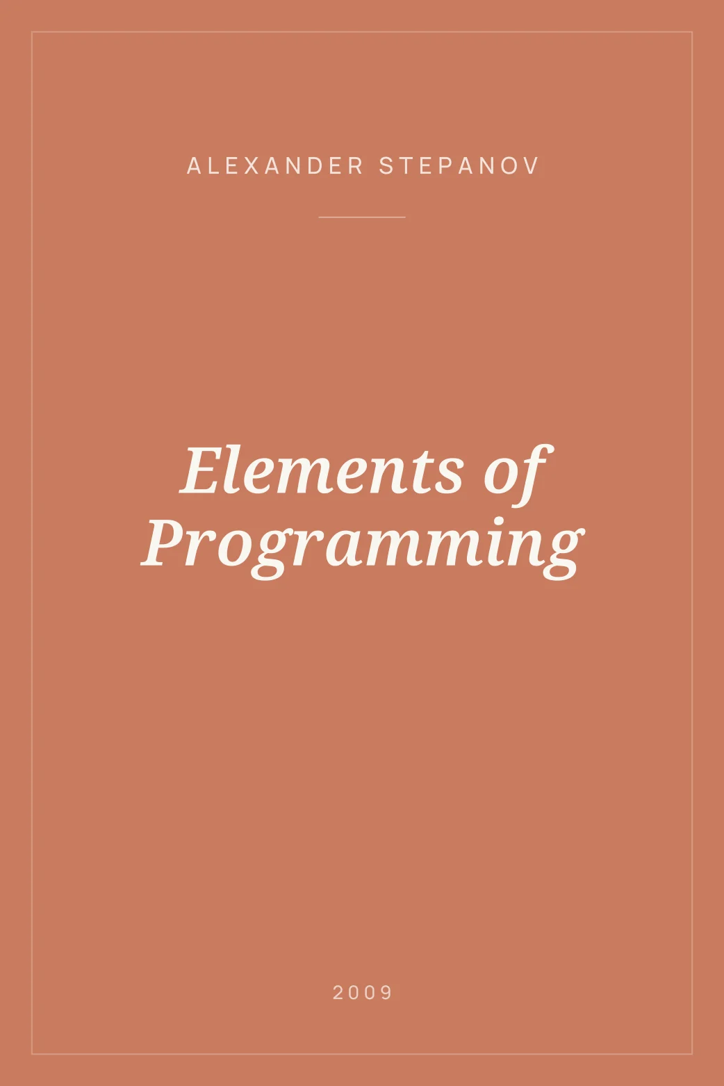 Portada de Elements of Programming