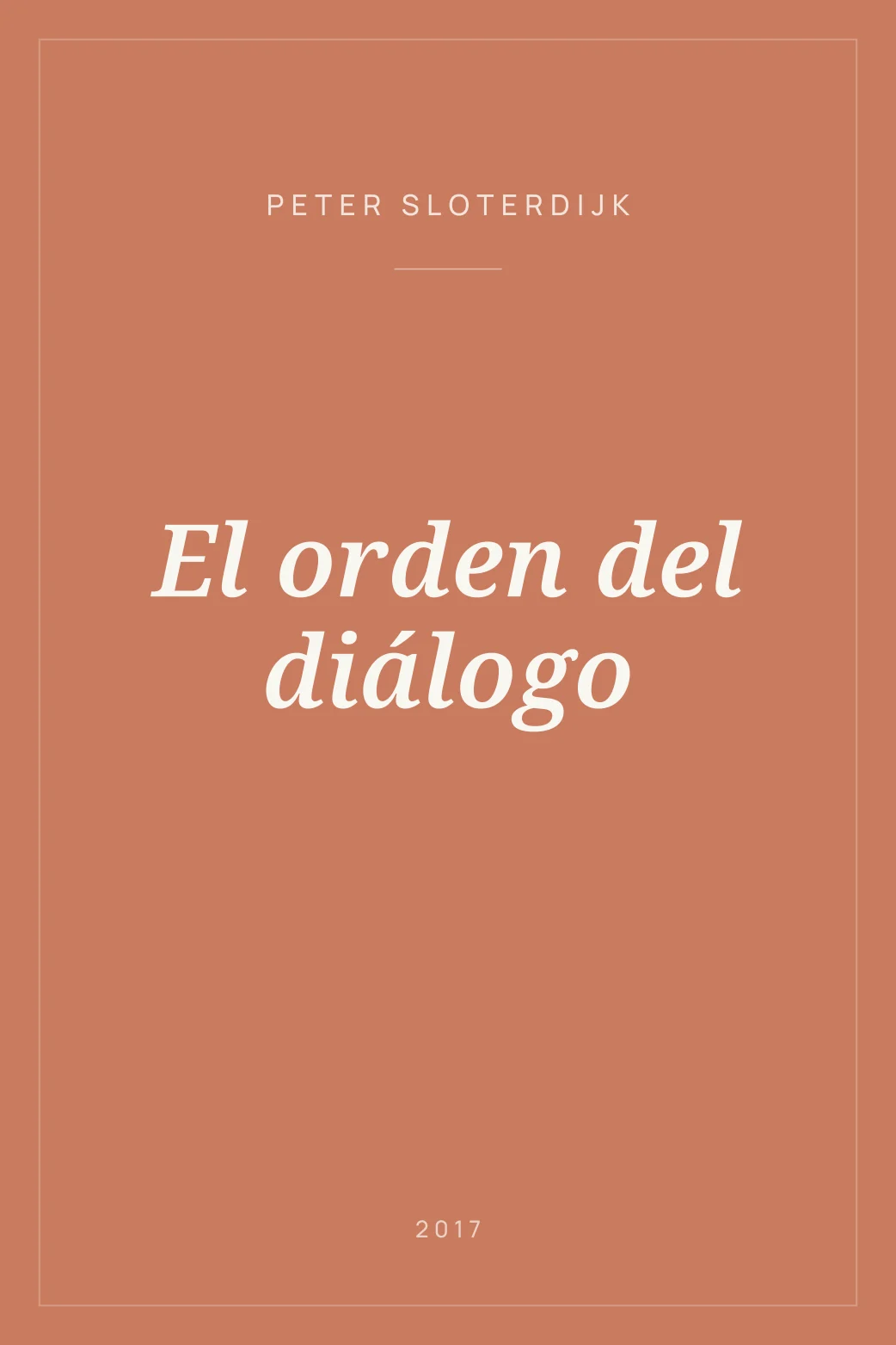 Portada de El orden del diálogo