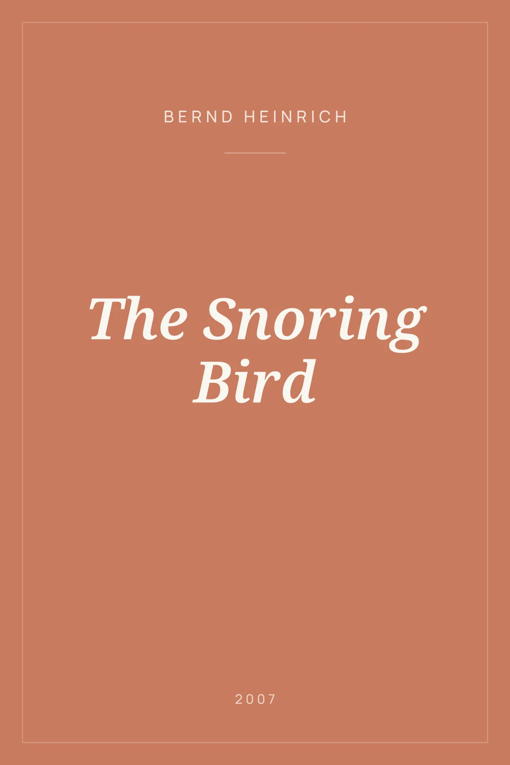 Portada de The Snoring Bird