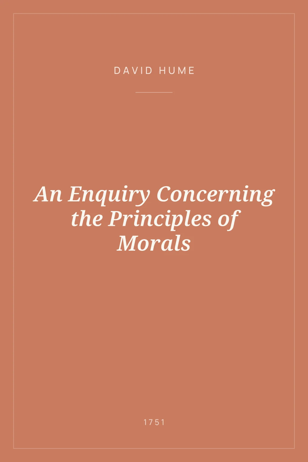 Portada de An Enquiry Concerning the Principles of Morals
