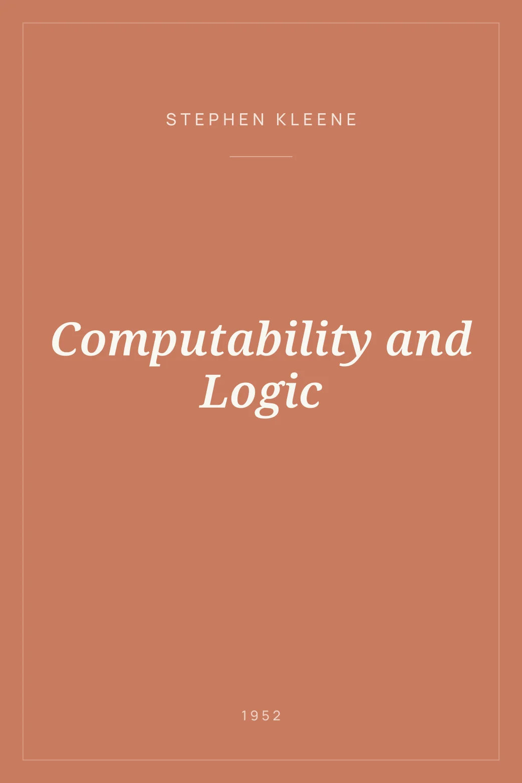 Portada de Computability and Logic