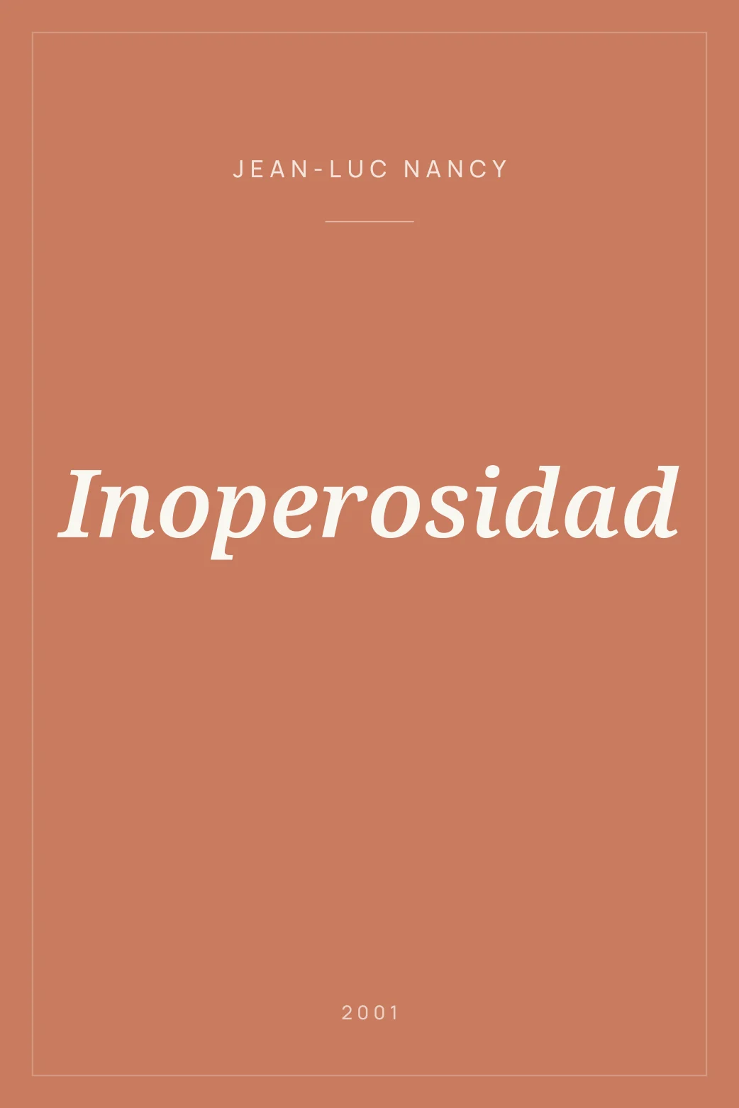 Portada de Inoperosidad