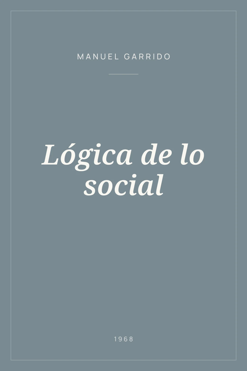 Portada de Lógica de lo social