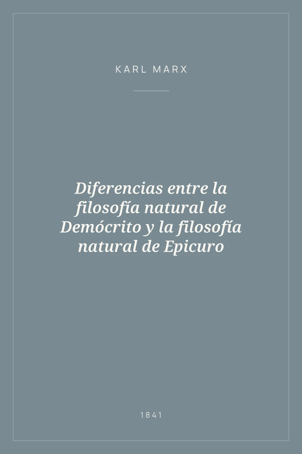 Portada de Diferencias entre la filosofía natural de Demócrito y la filosofía natural de Epicuro
