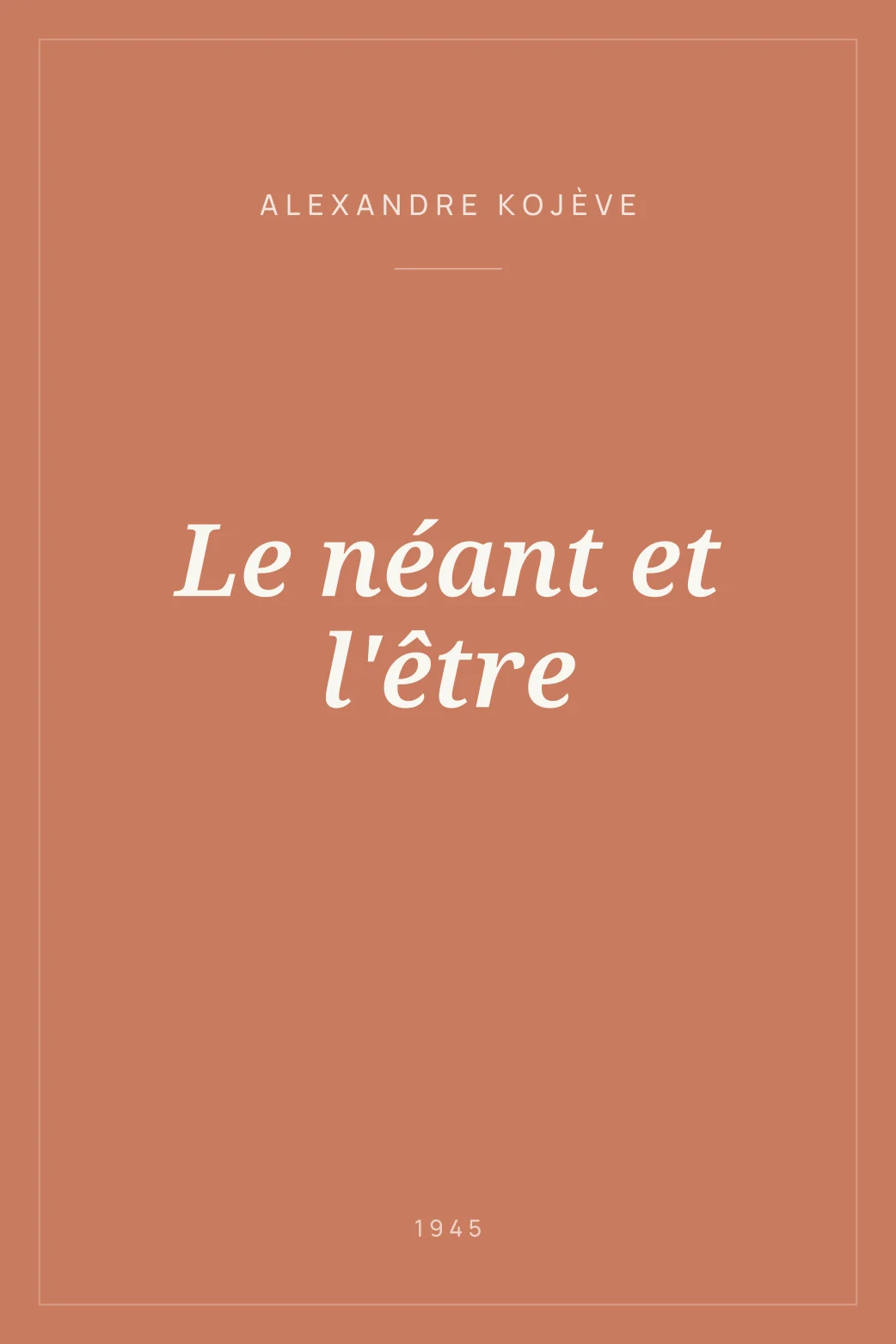 Portada de Le néant et l'être