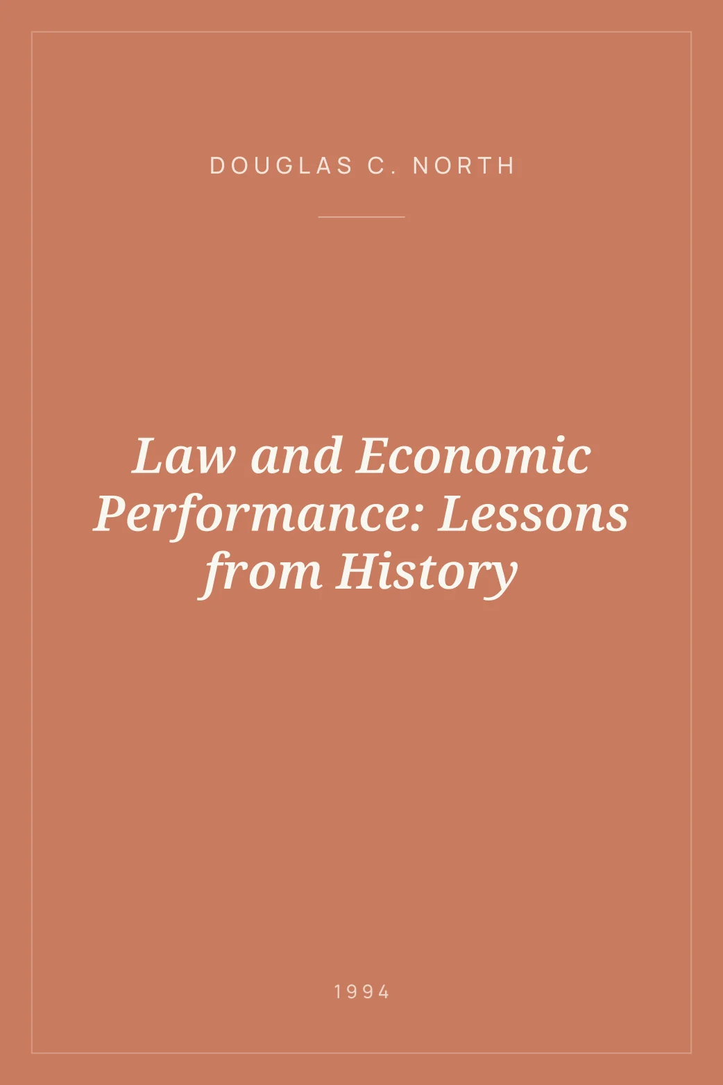 Portada de Law and Economic Performance: Lessons from History