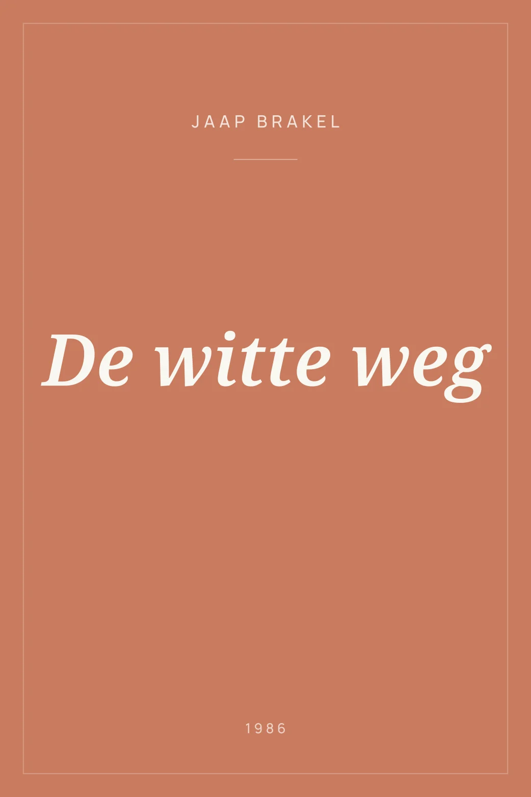Portada de De witte weg