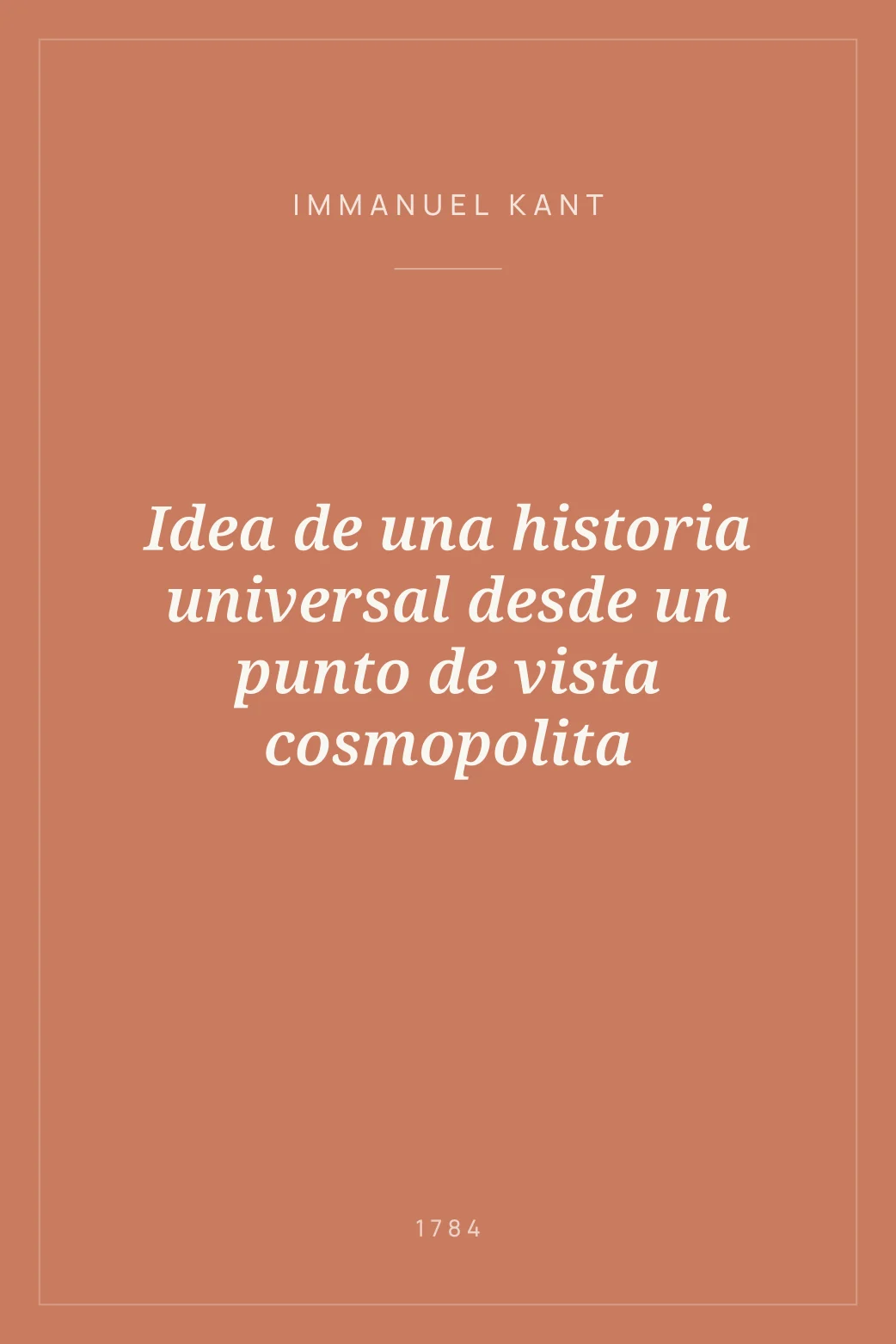 Portada de Idea de una historia universal desde un punto de vista cosmopolita