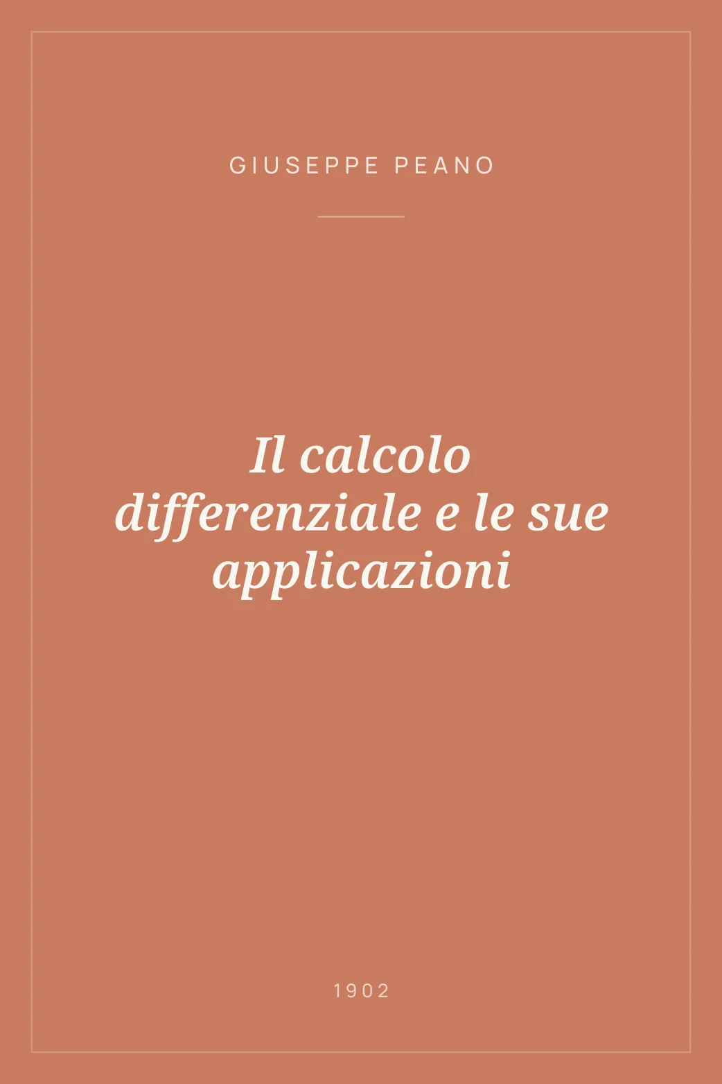 Portada de Il calcolo differenziale e le sue applicazioni