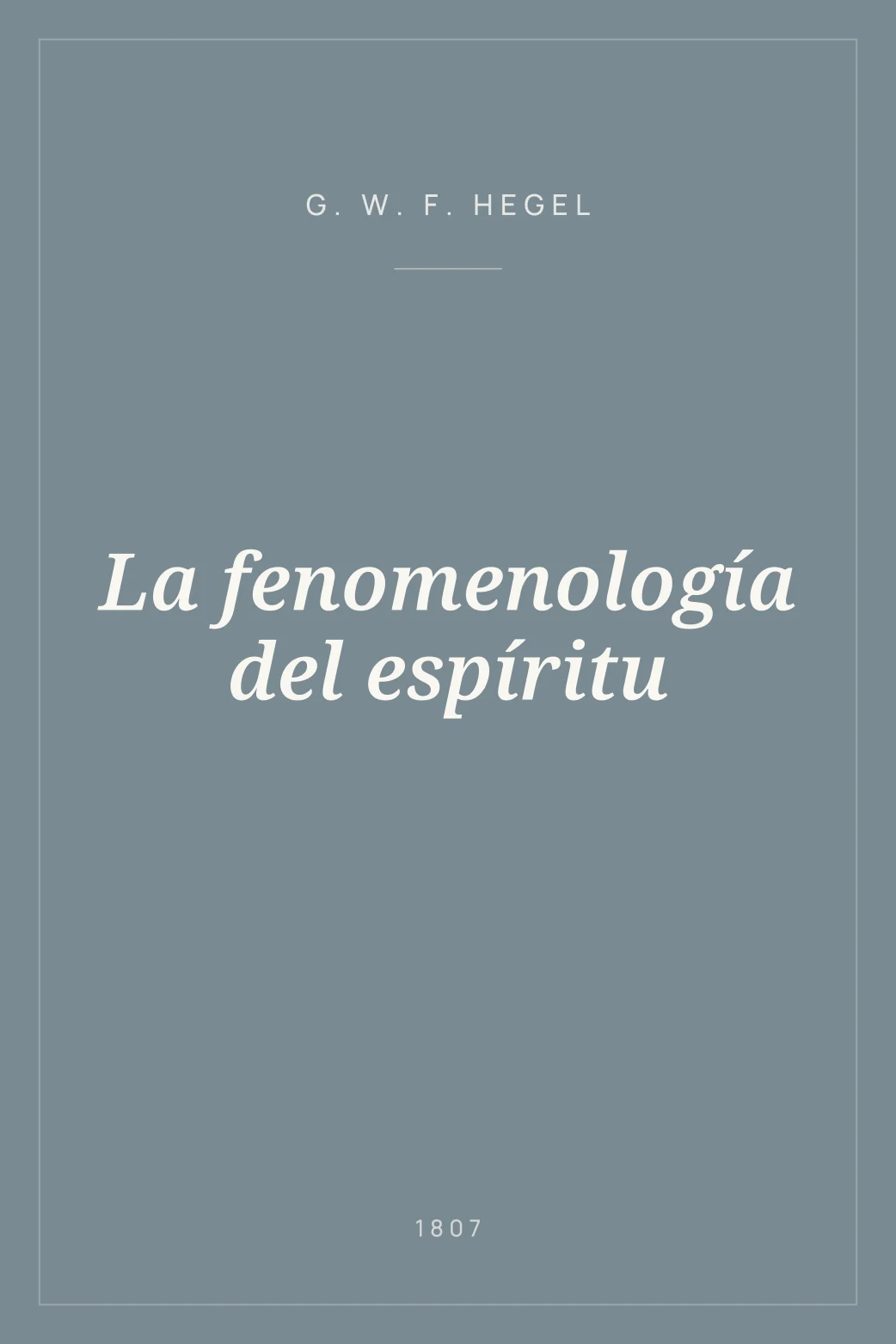 Portada de La fenomenología del espíritu