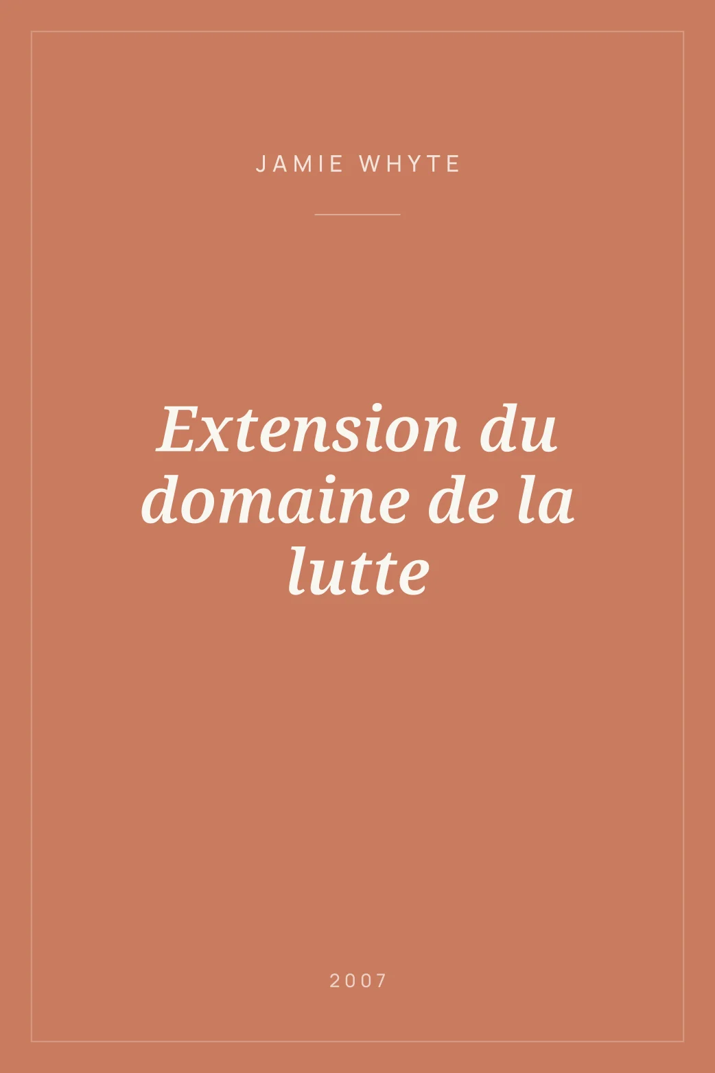 Portada de Extension du domaine de la lutte