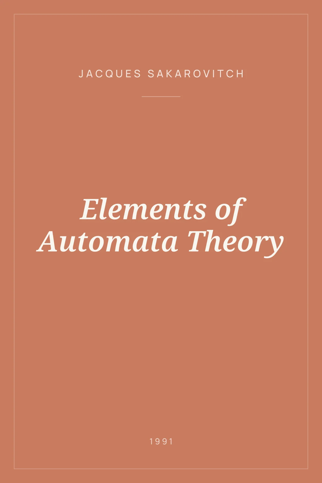 Portada de Elements of Automata Theory