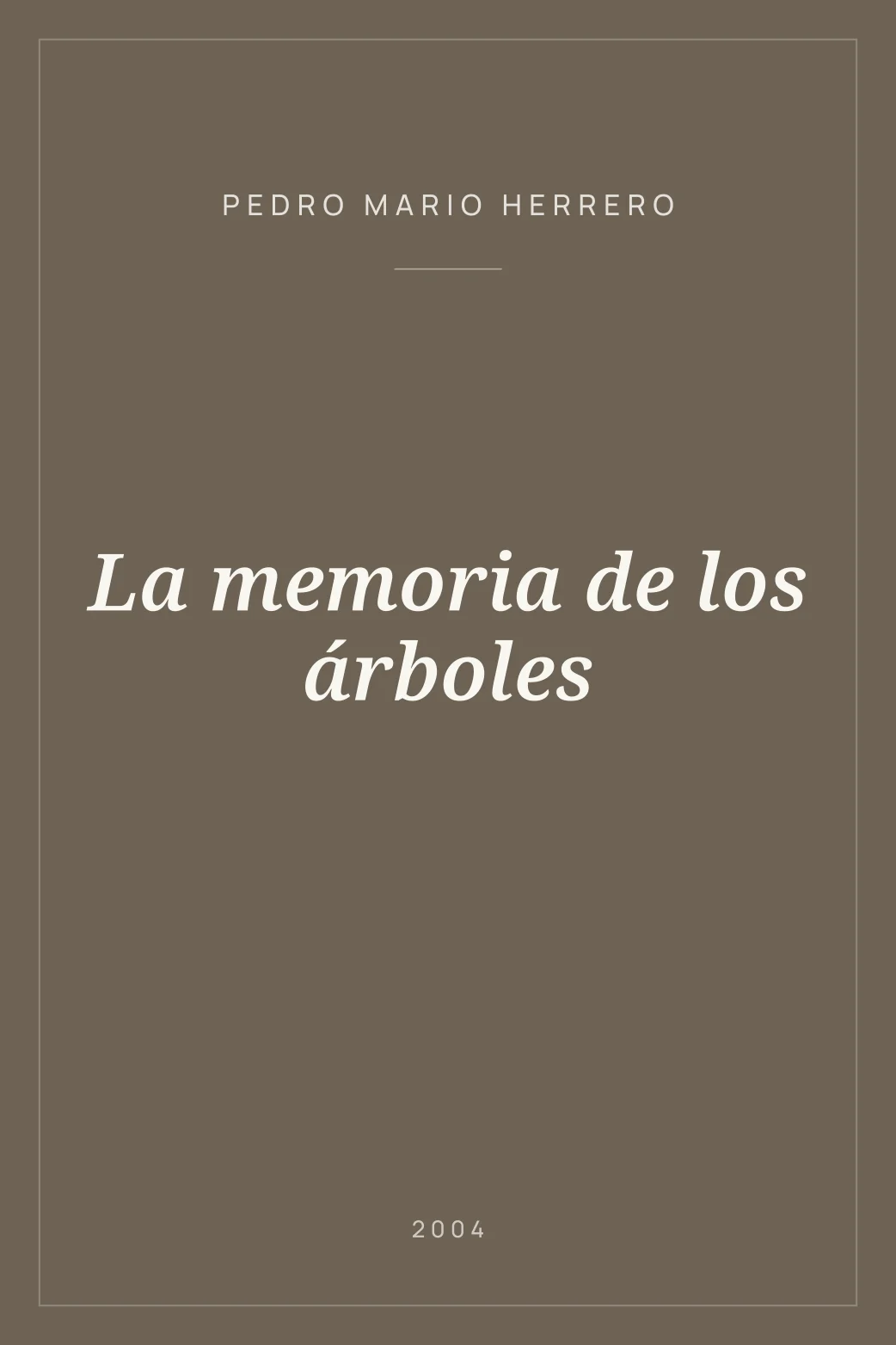 Portada de La memoria de los árboles