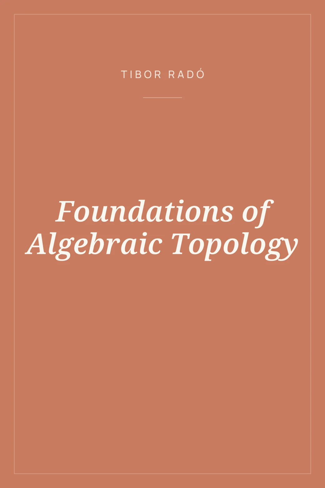 Portada de Foundations of Algebraic Topology