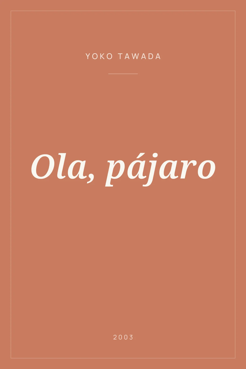 Portada de Ola, pájaro